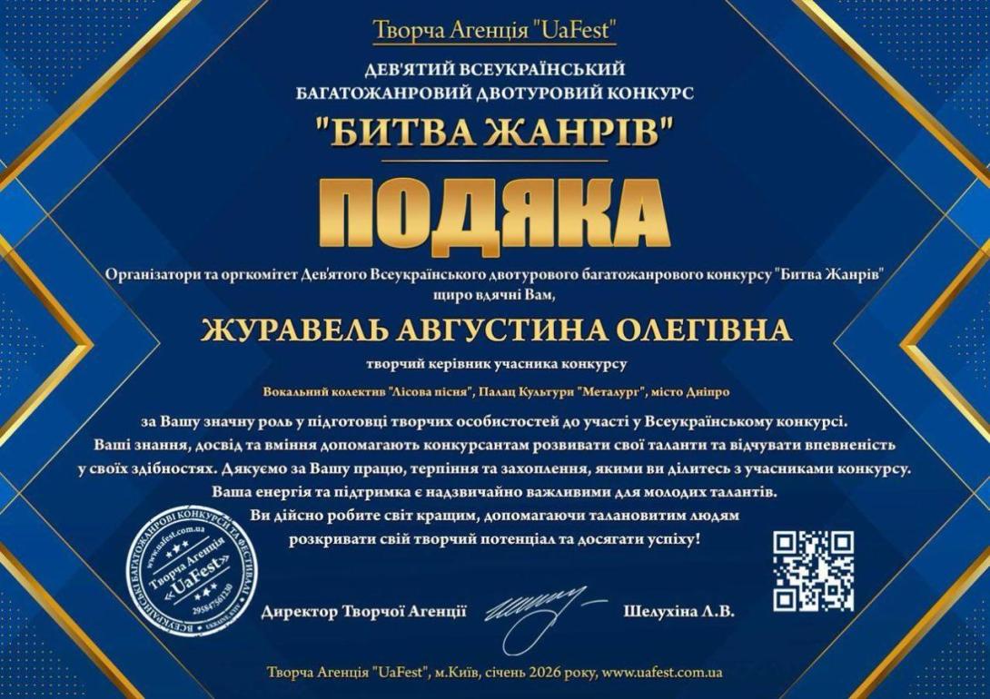 Учасники вокального колективу «Лісова пісня» стали лауретками І ступеня IX Всеукраїнського конкурсу «Битва жанрів»